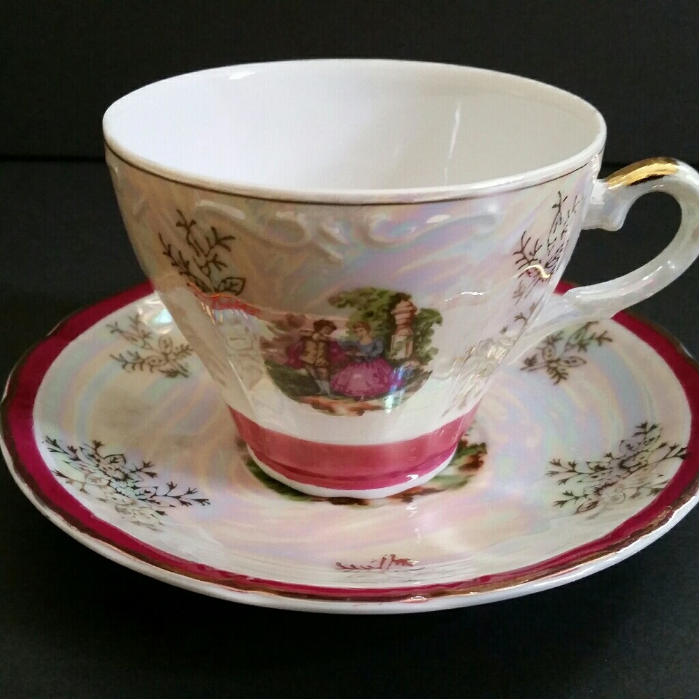 Vintage English Gold Trim Teacup and Saucer Set